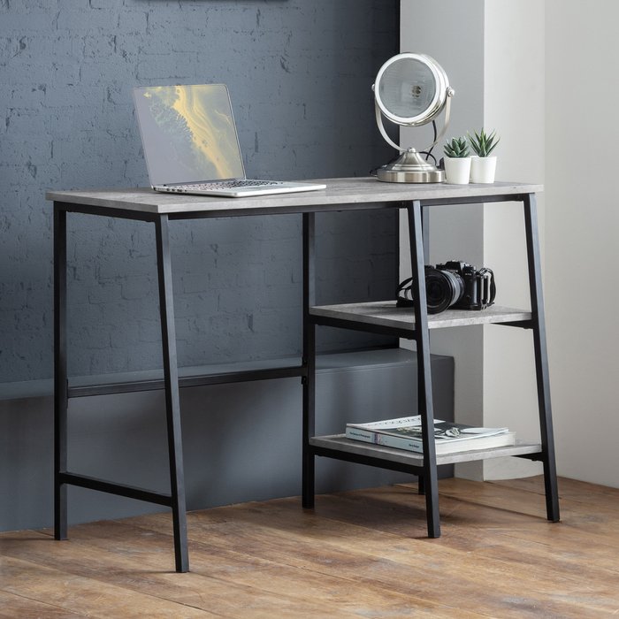 The Range | Julian Bowen Staten Desk - Grey Julian Bowen Staten Desk - Grey