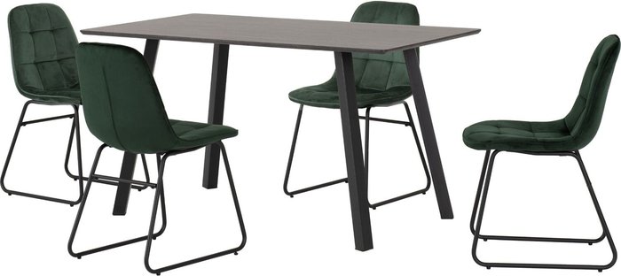 The Range | Seconique Berlin Dining Set with Lukas Chairs - Emerald Green Seconique Berlin Dining Set with Lukas Chairs - Emerald Green