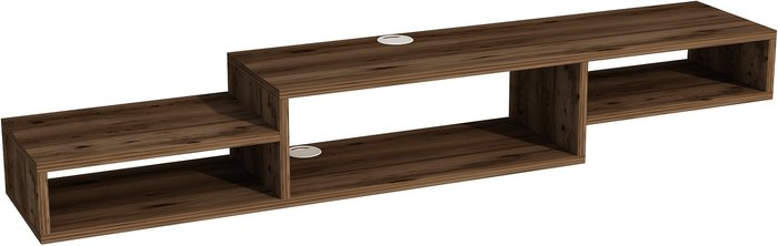 The Range | Destina Home Loretta Floating TV Stand with Shelves - Light Walnut Destina Home Loretta Floating TV Stand with Shelves - Light Walnut