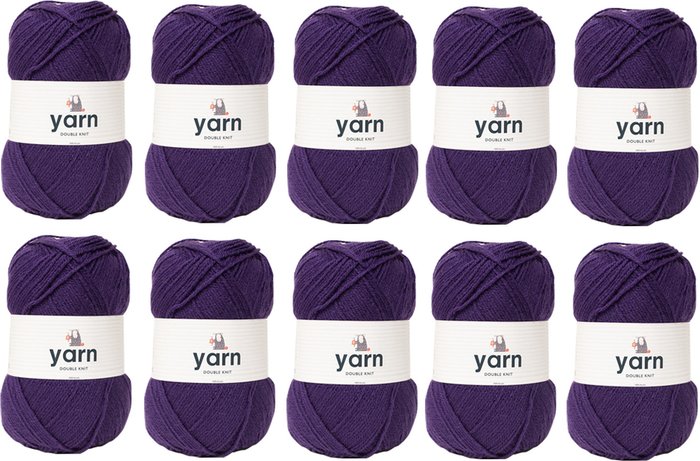 The Range | Korbond Pack of 10 DK Yarn 100g Balls Purple Korbond Pack of 10 DK Yarn 100g Balls Purple