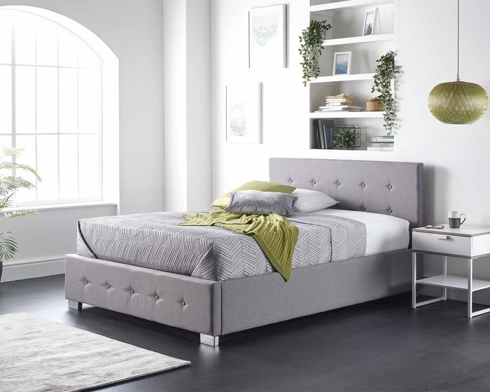 The Range | Aspire Aspire Side Opening Ottoman Storage in Grey Linen Single Aspire Aspire Side Opening Ottoman Storage in Grey Linen Single
