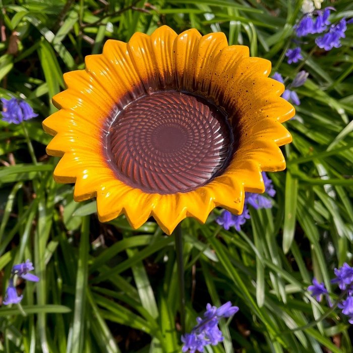 The Range | Selections Cast Iron Wild Bird Sunflower Dish Bird Feeder - Yellow Selections Cast Iron Wild Bird Sunflower Dish Bird Feeder - Yellow