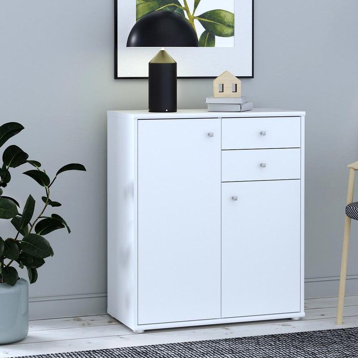 The Range | FWStyle FWStyle 2 Door 2 Drawer White Storage Cabinet FWStyle FWStyle 2 Door 2 Drawer White Storage Cabinet