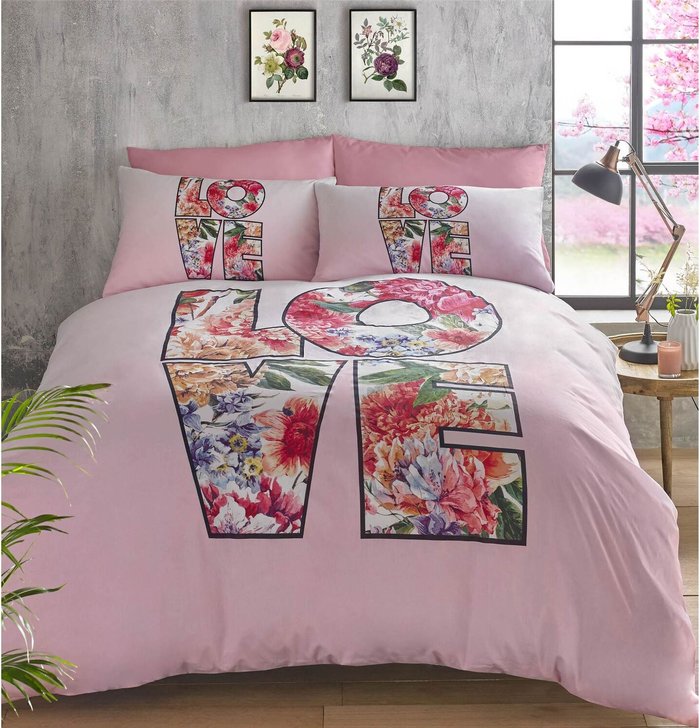 The Range | Homespace Direct Ltd HASHTAGBedding Boho Love King Duvet Cover Bedding - Pink Homespace Direct Ltd HASHTAGBedding Boho Love King Duvet Cover Bedding - Pink