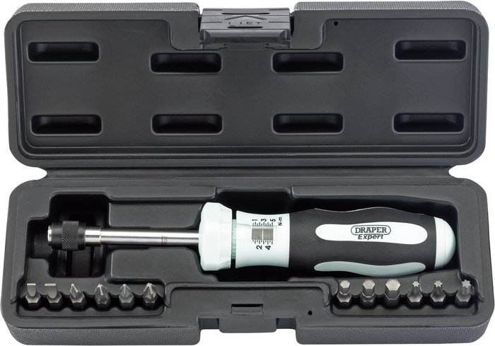 The Range | Draper Draper Expert 13 Piece Torque Screwdriver and Bit Set Draper Draper Expert 13 Piece Torque Screwdriver and Bit Set