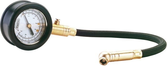 The Range | Draper Draper Tyre Pressure Gauge with Flexible Hose - Black Draper Draper Tyre Pressure Gauge with Flexible Hose - Black