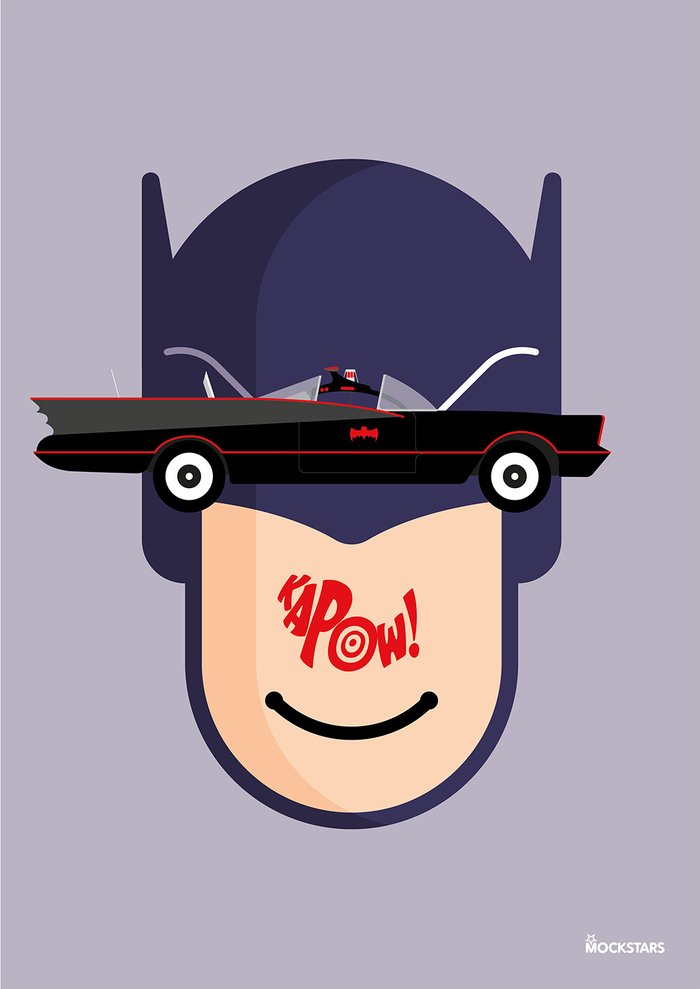 The Range | Mockstars Mockstars Art Prints - Mockstars / Batman Kapow! / A4 Mockstars Mockstars Art Prints - Mockstars / Batman Kapow! / A4