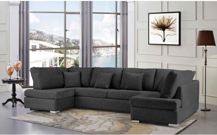 The Range | Simply Eleganza Ollie Large U Shape Sofa Velour Velvet Fabric - Cosmic Simply Eleganza Ollie Large U Shape Sofa Velour Velvet Fabric - Cosmic
