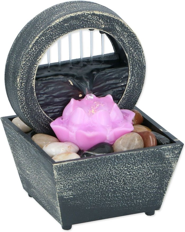 The Range | Gr8 Garden Desktop Indoor Water Feature Lotus Flower - Black Pink Gr8 Garden Desktop Indoor Water Feature Lotus Flower - Black Pink