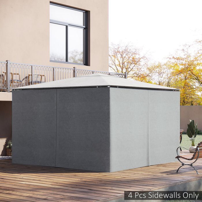 The Range | Outsunny 3 x 3(m) Universal Gazebo Sidewall Set with 4 Panels - Light Grey / 6kg Outsunny 3 x 3(m) Universal Gazebo Sidewall Set with 4 Panels - Light Grey / 6kg