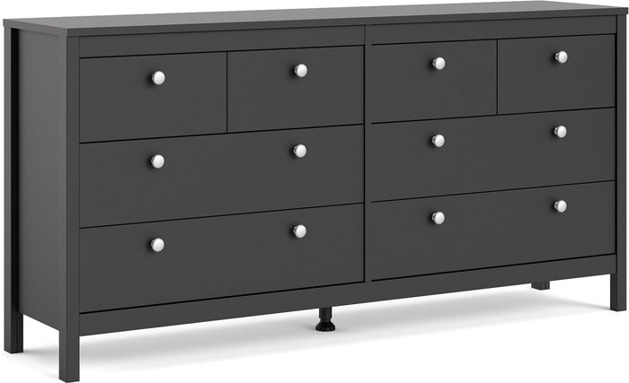 The Range | Furniture To Go Madrid 8-Drawer Double Dresser - Black Furniture To Go Madrid 8-Drawer Double Dresser - Black