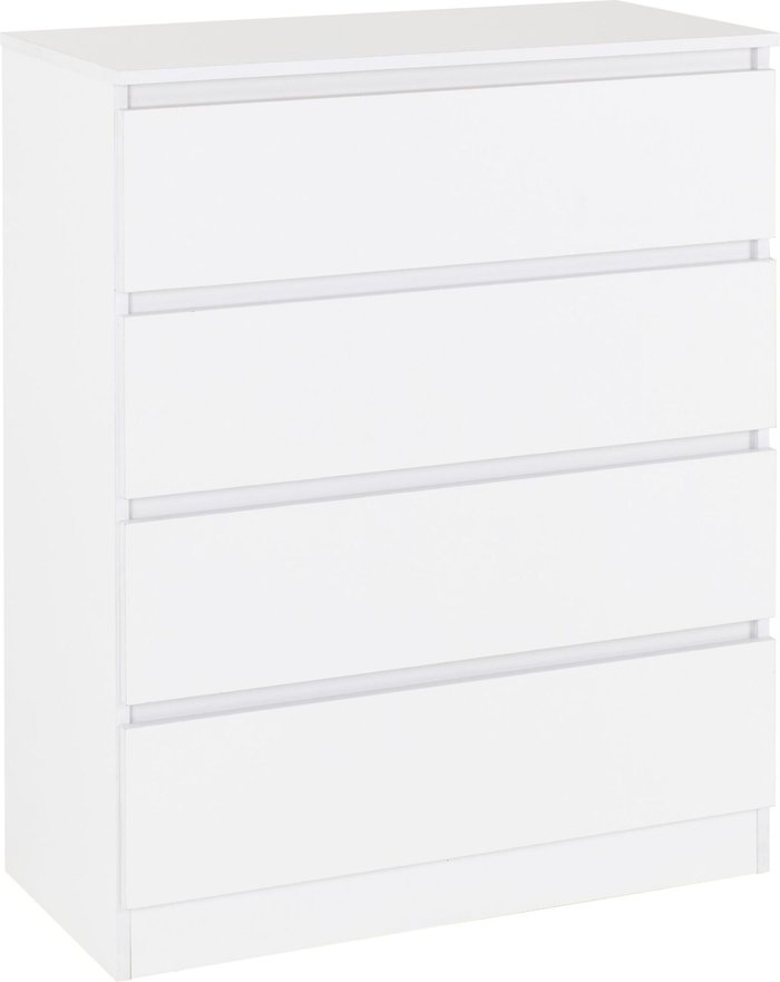 The Range | Seconique Malvern 4 Drawer Chest - White Seconique Malvern 4 Drawer Chest - White