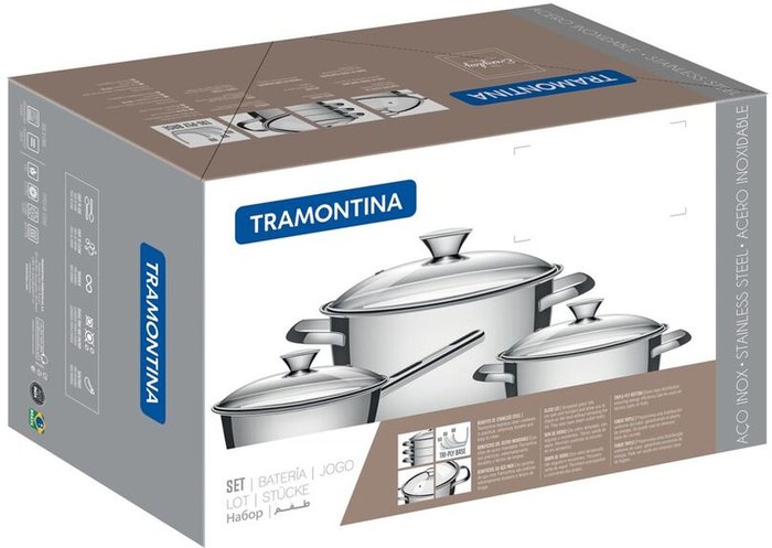 The Range | TRAMONTINA 3 Pcs. Stainless Steel Cookware Set - Tramontina TRAMONTINA 3 Pcs. Stainless Steel Cookware Set - Tramontina