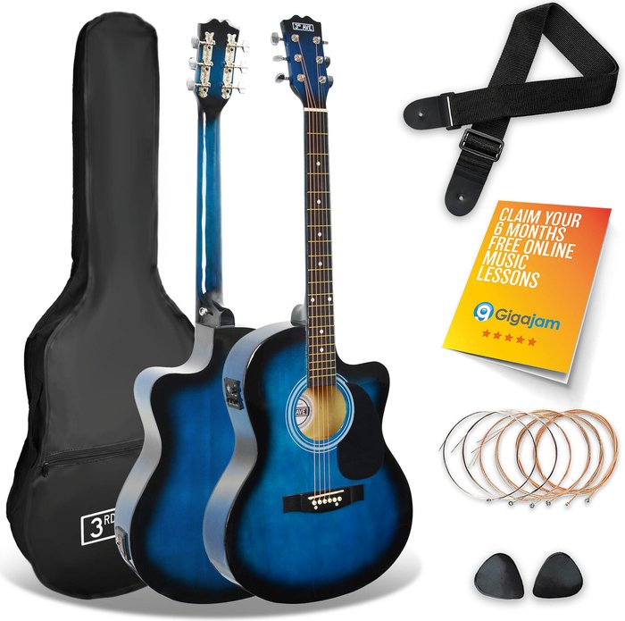 The Range | 3RD AVENUE 3RD AVENUE STX10ECABBPK Electro-Acoustic Guitar Pack - Blueburst 3RD AVENUE 3RD AVENUE STX10ECABBPK Electro-Acoustic Guitar Pack - Blueburst