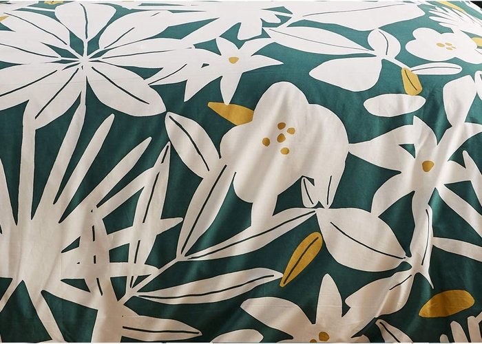 The Range | Sleepdown Sleepdown Arren English Floral Teal White Duvet Cover Set - Teal White Ochre / King Sleepdown Sleepdown Arren English Floral Teal White Duvet Cover Set - Teal White Ochre / King