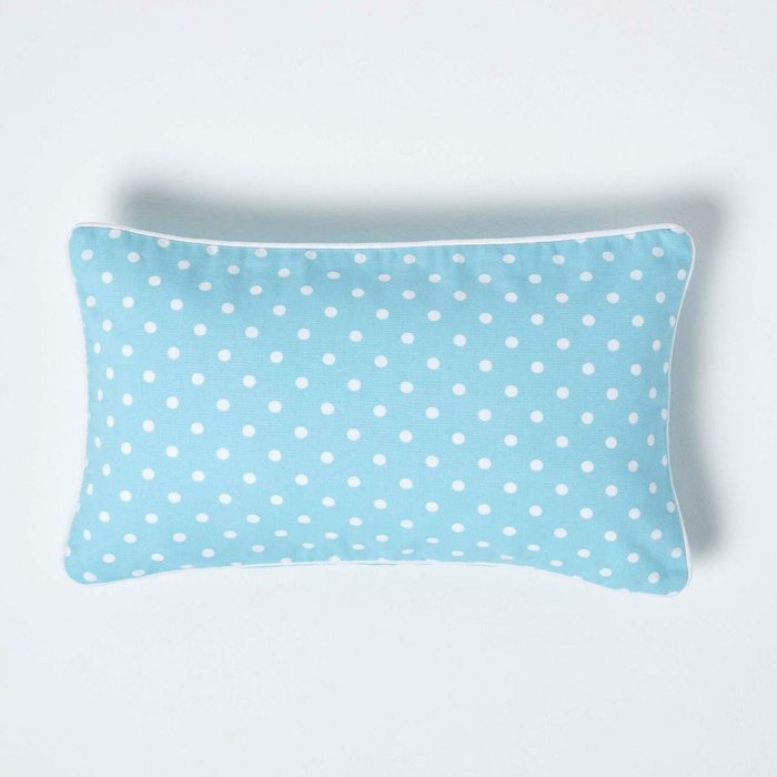 The Range | Homescapes Cotton Polka Dots Cushion Cover - Blue Homescapes Cotton Polka Dots Cushion Cover - Blue