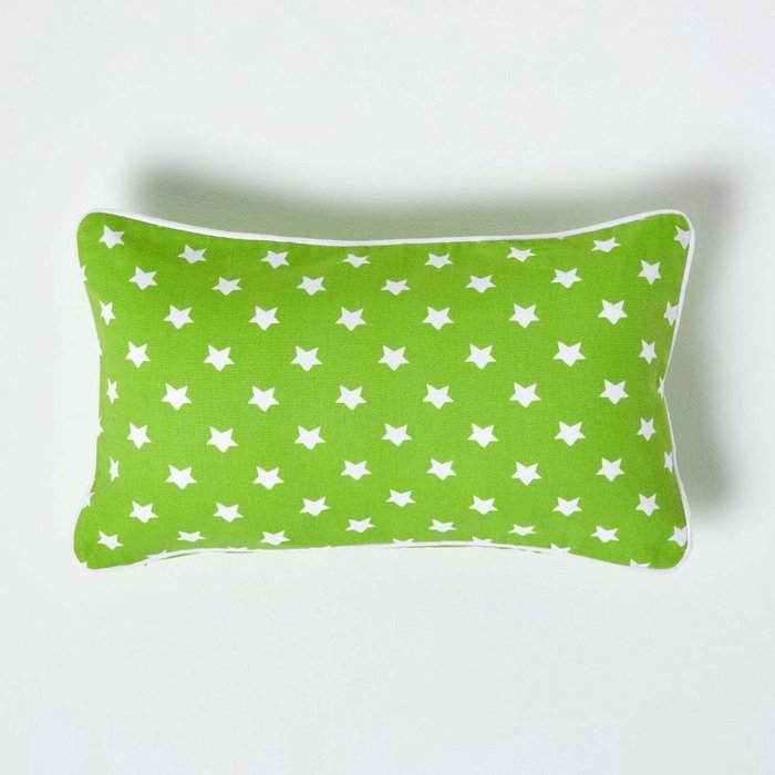 The Range | Homescapes Homescapes Cotton Stars Cushion Cover - Green Homescapes Homescapes Cotton Stars Cushion Cover - Green