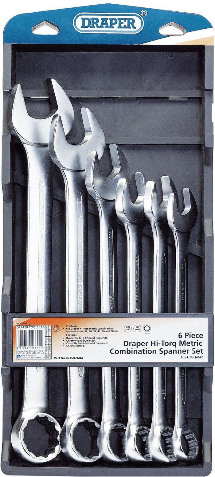 The Range | Draper Draper Hi-Torq Metric Combination Spanner Set (6 Piece) Draper Draper Hi-Torq Metric Combination Spanner Set (6 Piece)