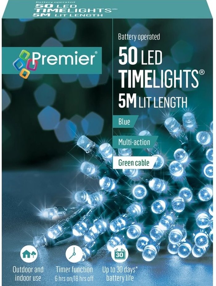 The Range | Premier 50 Blue Battery Timer lights - Blue Premier 50 Blue Battery Timer lights - Blue