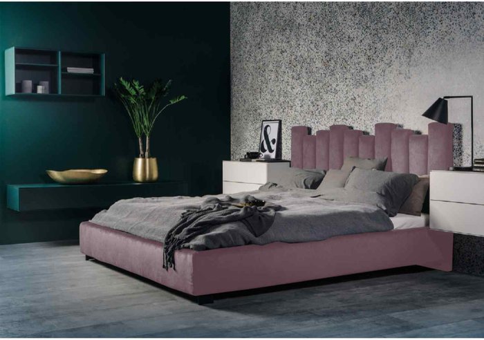 The Range | Glexton Bed King Plush Velvet Pink Glexton Bed King Plush Velvet Pink