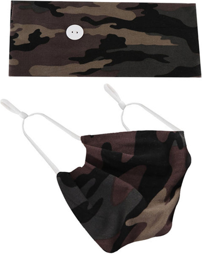The Range | Headband and Face Mask Set - Green Camo x1 / 1 Headband and Face Mask Set - Green Camo x1 / 1