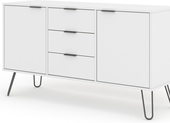 The Range | Core Products Ltd Augusta White Medium Sideboard with 2 Doors, 3 Drawers - White Core Products Ltd Augusta White Medium Sideboard with 2 Doors, 3 Drawers - White