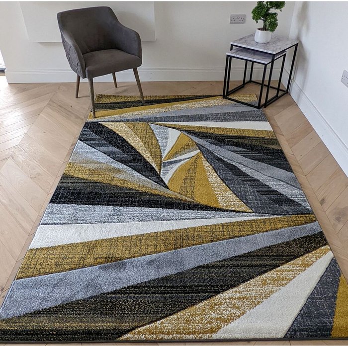 The Range | The Rug Wholesaler Yellow Splinter Area Rug - Boston - Yellow / 170cm / 4kg The Rug Wholesaler Yellow Splinter Area Rug - Boston - Yellow / 170cm / 4kg