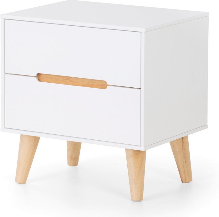The Range | Julian Bowen Alicia Two Drawer Bedside - White Julian Bowen Alicia Two Drawer Bedside - White