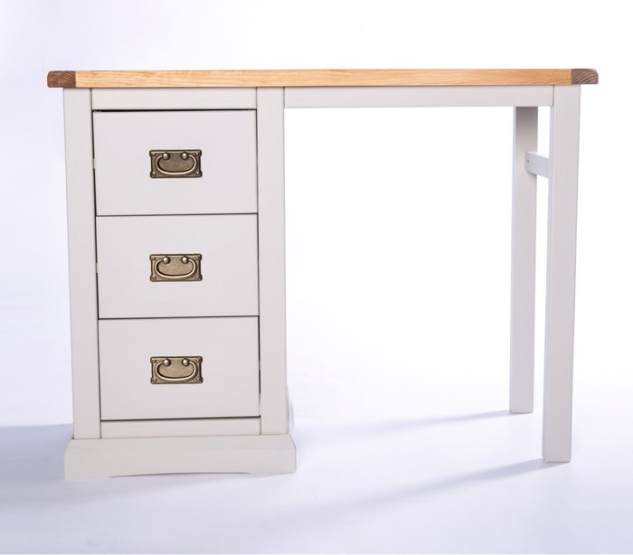 The Range | Cabinet Bits Loreo 3 Drawer Dressing Table - Grey / Brass Drop Cabinet Bits Loreo 3 Drawer Dressing Table - Grey / Brass Drop