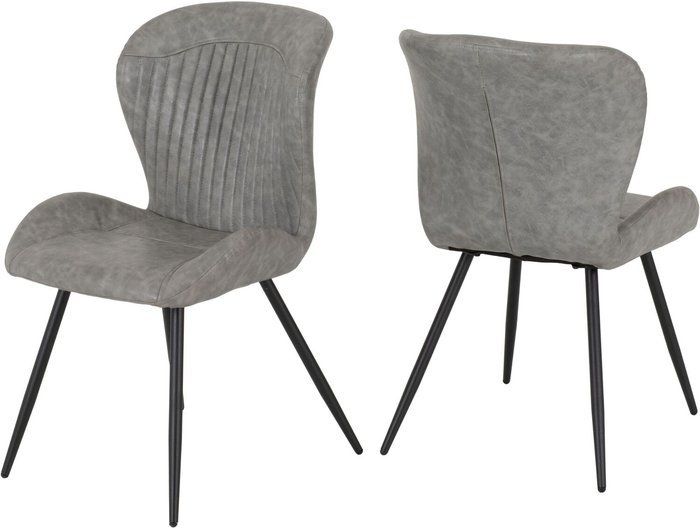 The Range | Seconique Quebec Chair set of four - Grey Faux Leather Seconique Quebec Chair set of four - Grey Faux Leather