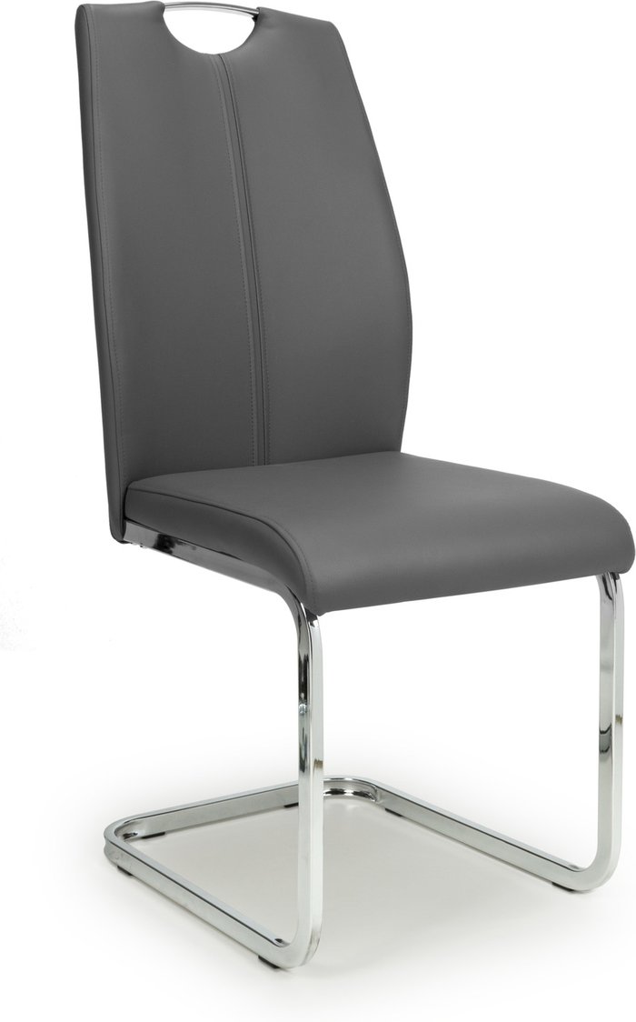 The Range | Shankar 4 x Shankar Toledo Leather Effect Grey Dining Chairs Shankar 4 x Shankar Toledo Leather Effect Grey Dining Chairs