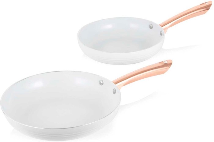 The Range | Tower Tower Linear 2-Piece Frying Pan Set - White Tower Tower Linear 2-Piece Frying Pan Set - White