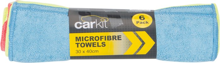 The Range | Carkit Pack of 6 Microfibre Towels Carkit Pack of 6 Microfibre Towels