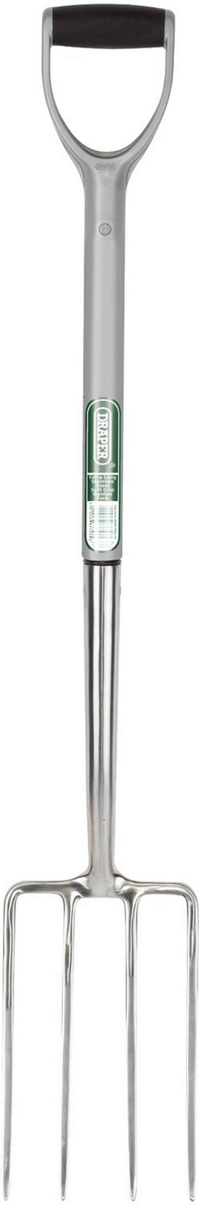 The Range | Draper Draper Extra Long Stainless Steel Garden Fork with Soft Grip - Silver Draper Draper Extra Long Stainless Steel Garden Fork with Soft Grip - Silver