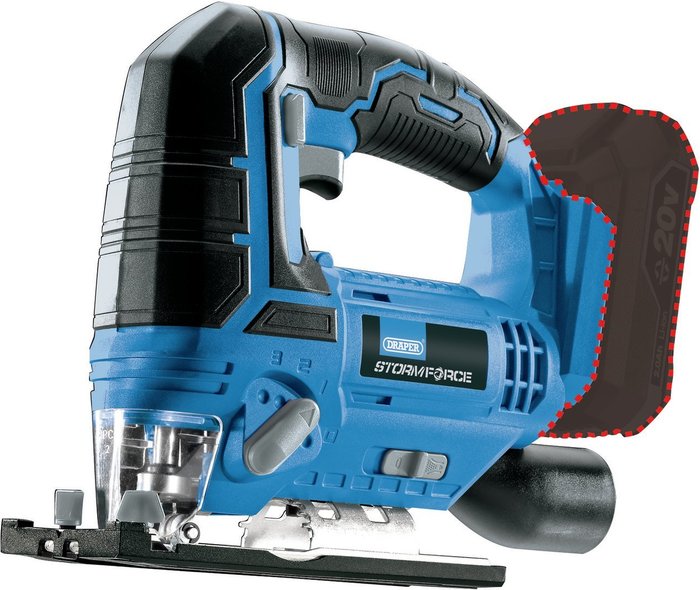 The Range | Draper Draper Storm Force 20V Jigsaw - Bare - Blue Draper Draper Storm Force 20V Jigsaw - Bare - Blue