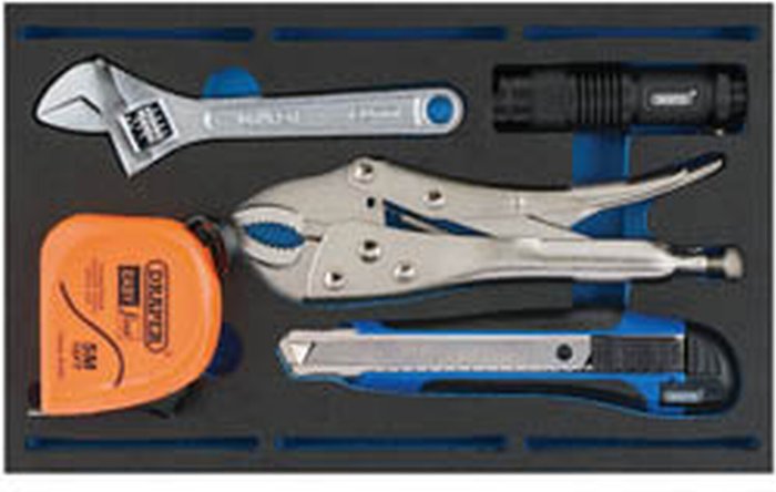 The Range | Draper Draper Tool Kit In 1/4 Drawer EVA Insert Tray (5 Piece) Draper Draper Tool Kit In 1/4 Drawer EVA Insert Tray (5 Piece)
