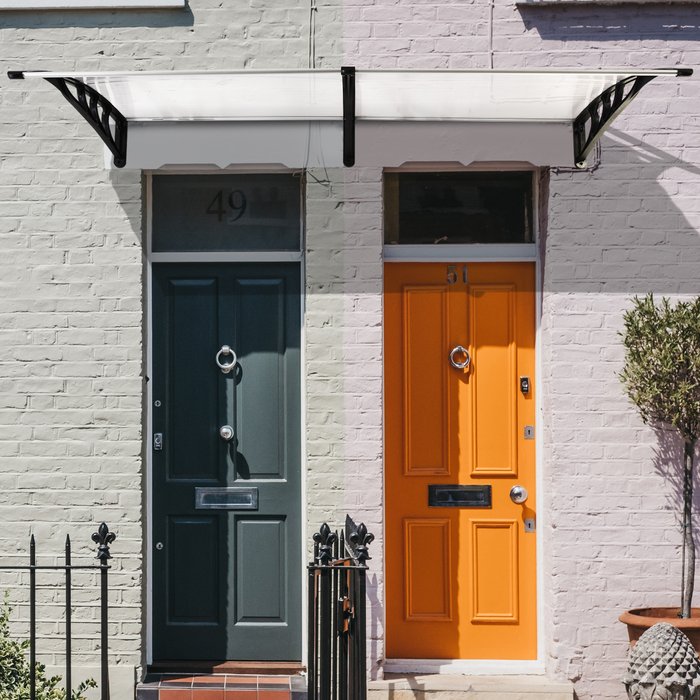 The Range | HOMCOM Outdoor Curved Window Porch Canopy Awning - White HOMCOM Outdoor Curved Window Porch Canopy Awning - White