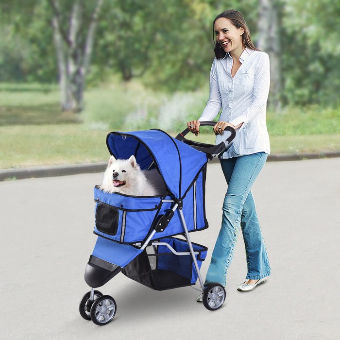 The Range | PawHut PawHut 3 Wheel Pet Stroller Pram - Blue PawHut PawHut 3 Wheel Pet Stroller Pram - Blue