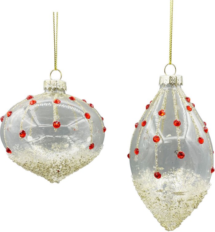 The Range | A Christmas Tale Gold and Red Jewel Droplet or Onion - Clear A Christmas Tale Gold and Red Jewel Droplet or Onion - Clear