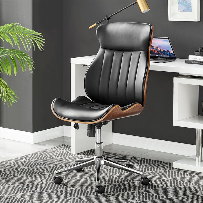 The Range | Furniture Box Furniture Box Furnitue Box Parker Black Faux Leather Wood Back Office Chair Furniture Box Furniture Box Furnitue Box Parker Black Faux Leather Wood Back Office Chair