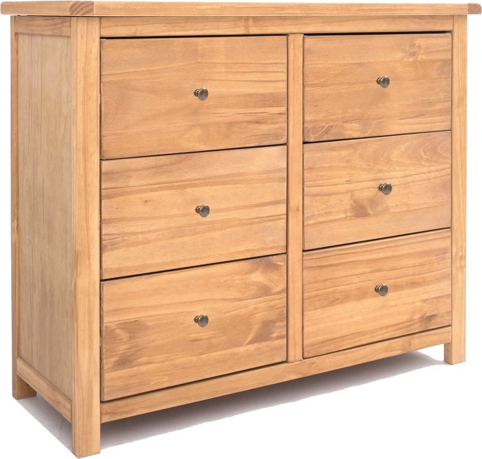 The Range | Cabinet Bits Lugo 3 over 3 Drawer Chest - Brown / Brass / Knob Cabinet Bits Lugo 3 over 3 Drawer Chest - Brown / Brass / Knob