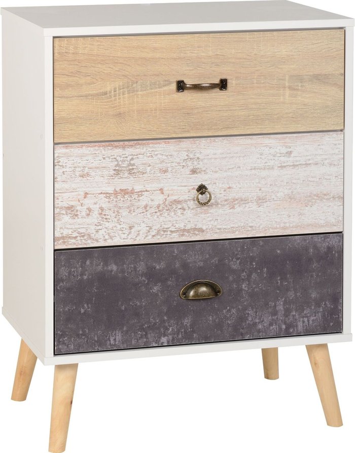 The Range | Seconique Nordic 3 Drawer Chest - White Seconique Nordic 3 Drawer Chest - White