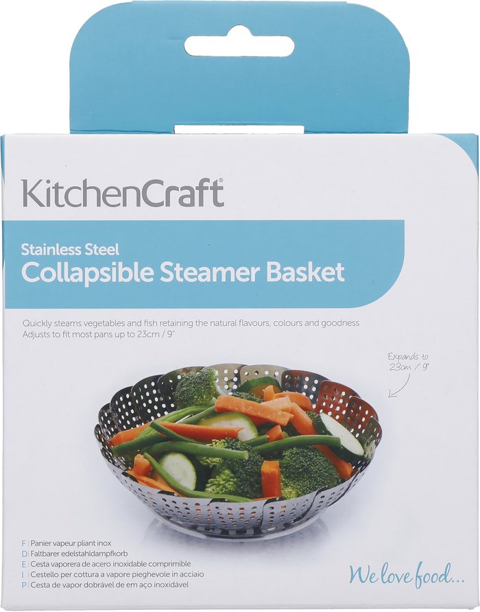 The Range | Kitchencraft KitchenCraft Stainless Steel Steaming Basket - 23cm Kitchencraft KitchenCraft Stainless Steel Steaming Basket - 23cm