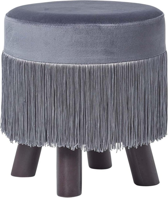 The Range | Homescapes Warwick Velvet Footstool with Legs - Grey Homescapes Warwick Velvet Footstool with Legs - Grey