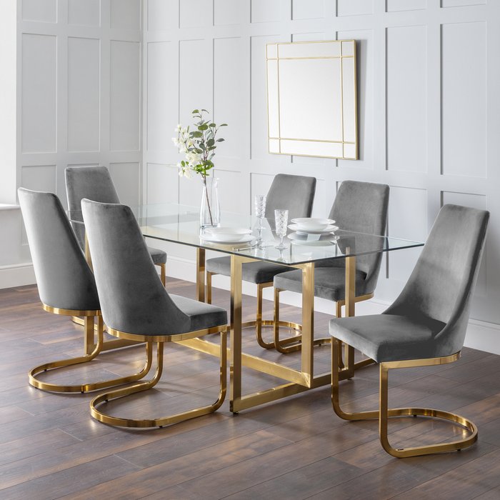 The Range | Julian Bowen Julian Bowen Set Of Minori Dining Table & 6 Vittoria Grey Chairs Julian Bowen Julian Bowen Set Of Minori Dining Table & 6 Vittoria Grey Chairs