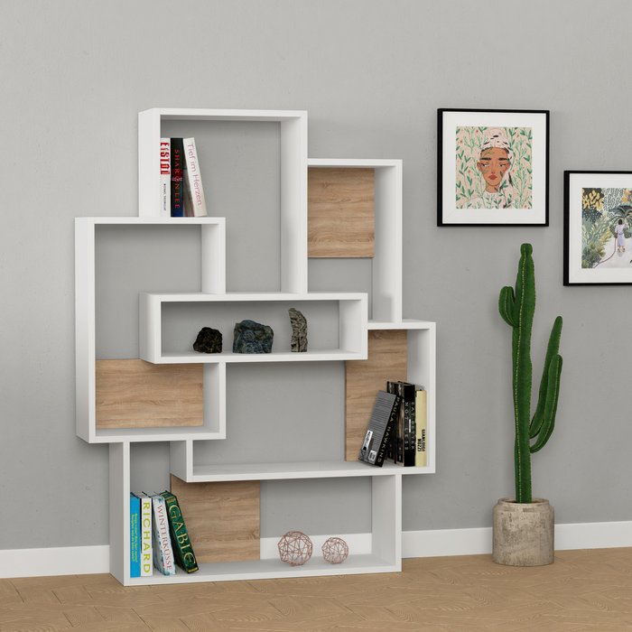 The Range | Decortie Barce Modern Bookcase Display Unit - Oak Decortie Barce Modern Bookcase Display Unit - Oak