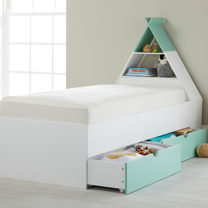 The Range | Kids Tipi Styled Cabin Bed in Green - White Kids Tipi Styled Cabin Bed in Green - White