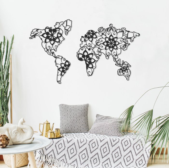 The Range | Decortie Mandala Wall Art Metal Decorative Object - Black - Black Decortie Mandala Wall Art Metal Decorative Object - Black - Black