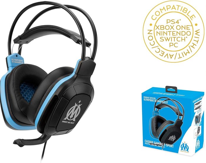 The Range | Raiden Raiden Pro 50 Gaming Headset for PS4, Xbox One, PC, Nintendo Switch - Olympique de Marseile Raiden Raiden Pro 50 Gaming Headset for PS4, Xbox One, PC, Nintendo Switch - Olympique de Marseile