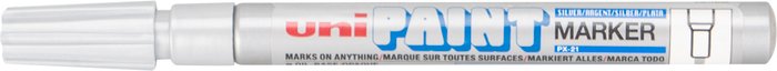 The Range | Uni-ball Uniball Paint Marker Pen PX-21 Silver - Silver Uni-ball Uniball Paint Marker Pen PX-21 Silver - Silver